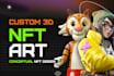 3d nft character, 3d nft art, nft character, 100 1k 10k collections