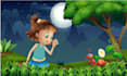 draw cute kids book cover and children story book illustration
