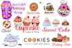 design attractive bakery, sweets, cake and restaurant logo