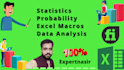 teach statistics and calculate excel function formulas and macros