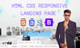 create HTML CSS landing page