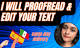 proofread and edit any text in spanish