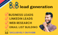 do b2b lead generation by web research