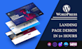 design modern landing page or homepage using wordpress