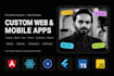develop web apps, front end in angular, ionic