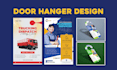 do lawn care door hanger design, postcard, real estate epk, business flyer