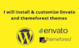 install import customize envato and themeforest wordpress themes templates