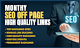 do monthly seo off page service build manually high quality backlinks