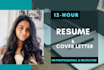 deliver finance banking accounting resume within 12 hours