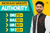 increase ahrefs DR domain rating DR 70 ,moz da 50