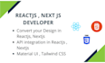 develop website by using reactjs , nextjs