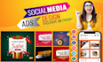 professional social media ads post design with ads campaign