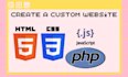 create custom HTML, CSS, javascript responsive  website