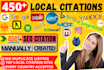 Build 450 best local citations and setup google my