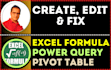create, edit, and fix excel formula, pivot, and power query