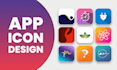 design attractive minimalist app icon for android and IOS