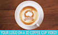 place your logo on a 3d coffee cup video