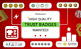 design trust badges on shopify store or website