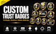 design trust badges on shopify store or website