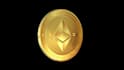 make 3d rotating coin logo animation spin loop, gold coin
