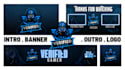 make a youtube gaming intro, outro, banner, and watermark