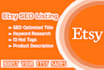 do etsy seo listing with optimized titles, descriptions, and tags
