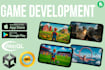 develop unity 3d, 2d games for android, IOS, web, PC