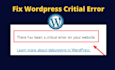 fix critical error wordpress website without losing content