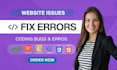 fix php, laravel error, html, css, javascript, jquery web application