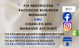 fix your facebook meta ad account and business manager suite advertising issues