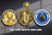 design crypto currency  bitcoin token badge meme nft technology logo