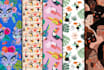 design seamless patterns, cute kawaii washi tapes