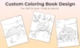 draw coloring book pages for kids KDP low content and etsy