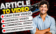 convert article, text, blog post to video with voiceover