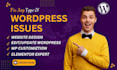 fix wordpress issues, error, edit wordpress website, elementor fix