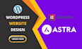 create clean and modern website by astra and elementor pro