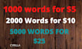 write 1000 words article for 5 dollars
