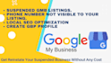 optimise and reinstate suspended google my business listing