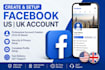 create and setup facebook US UK account