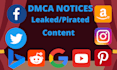 submit dmca takedown to remove copyright and leaked material