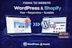 convert figma to wordpress, woocommerce or shopify website