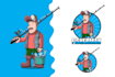 create character, cute, animal, food and cartoon mascot vector