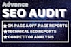 provide advanced website audit report and a complete SEO action plan