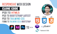 convert figma to HTML, PSD to HTML, responsive bootstrap, tailwind CSS