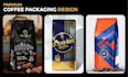 design premium coffee packaging, coffee bag and label design