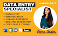 do excel data entry, web research, email list, copy paste, linkedin leads