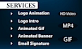 create custom animated logo intro animation, animated gif professionally