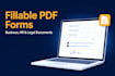 create fillable PDF forms for business, HR, and legal documents