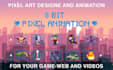 make 8 bit character animation, pixel art GIF animation