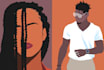 draw a faceless minimalist illustration digital portrait